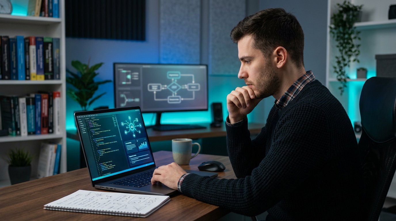 AI Assisted Interviews for Software Engineers hero image showing a software interview preparation workspace