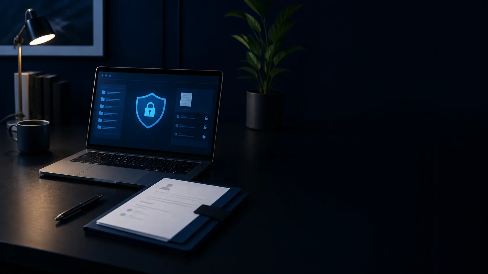 Secure interview preparation workspace with protected resume documents and privacy controls