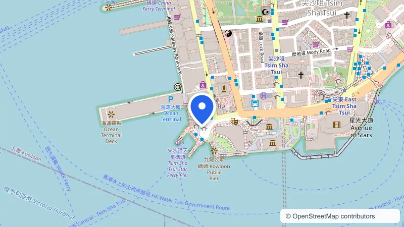 Static map showing the InterviewCue AI registered office location near Star House in Tsim Sha Tsui, Hong Kong